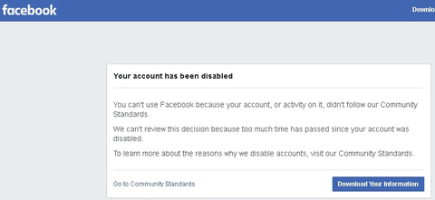 Facebook account has been disabled. Çözümü Var mı?