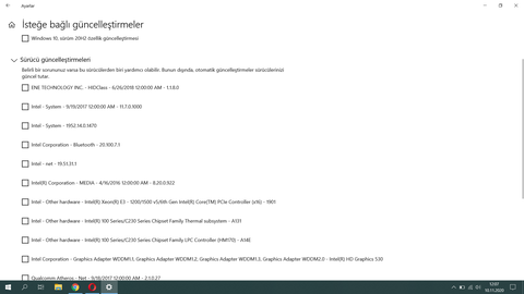 W10 Update Driver Güncelleştirmeleri ?