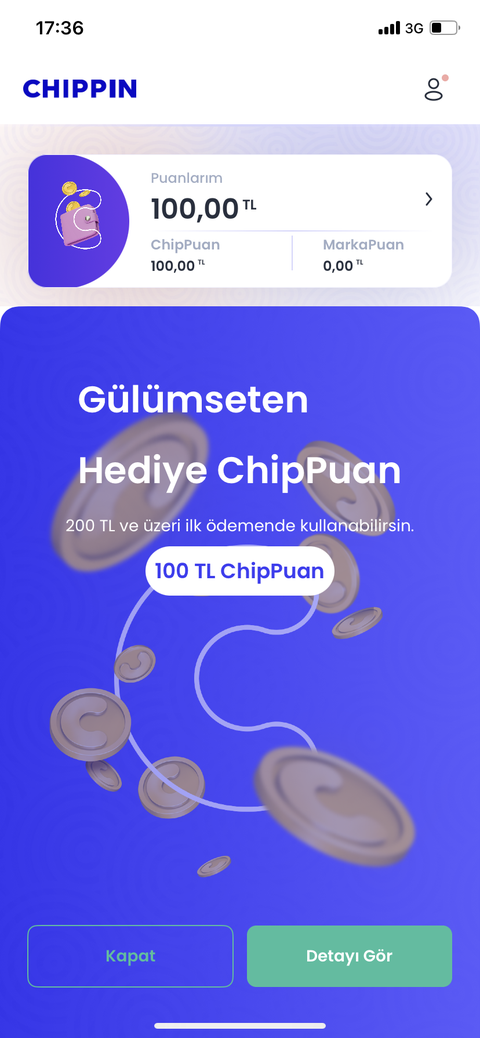 Chippin 100 TL Eski Hesaplara