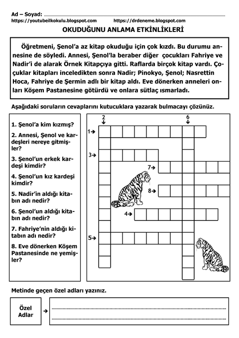 YOUTUBE İLKOKULU 1250'DEN FAZLA TÜRKÇE ETKİNLİK VE TESTLERİ