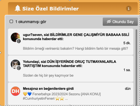 BİLDİRİMLER GENE ÇALIŞMİYÜR BABAAA SSLİ