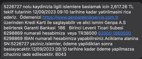 Genpa kılcal çizik var diye garanti dışı bıraktı Huawei bilekliği