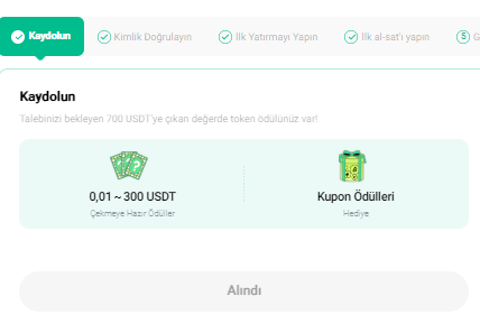 KuCoin / sınırlı süreli yeni gelen bonusu: