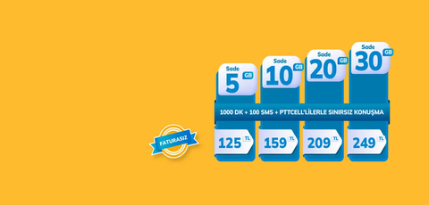 Pttcell 20 GB 90₺ (PTT çalışanı bularak geçiş yapabilirsiniz)