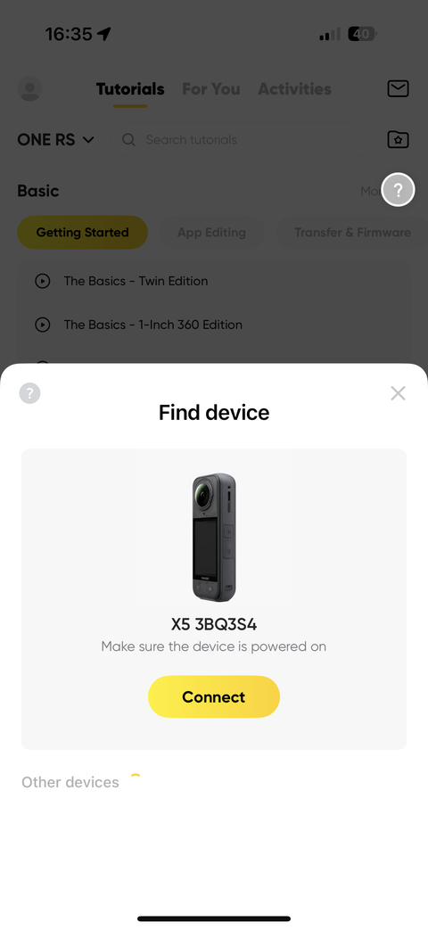 insta360 iPhone Bağlantı Sorunu YARDIM Başlığı