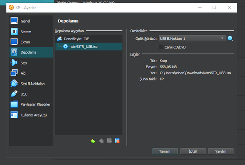 VirtualBox ile 95 Kurulumu No Bootable Medium Found