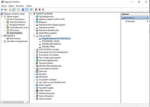 Harici Diskim Aygıt Yöneticisinde gözüküyor fakat bilgisayarımda veya disk yöneticisinde gözükmüyor.