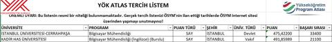 İÜ Cerrahpaşa CENG & Kadir Has CENG önceliği