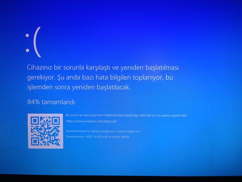 MAVİ EKRAN "VİDEO SCHEDULER INTERNAL ERROR" HATASI