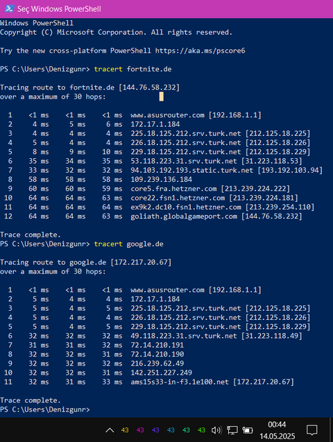 Turknet primetime'da baazen ping olması