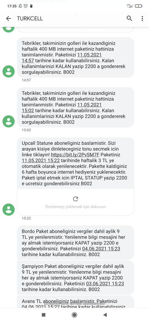 Turkcell haksız kesilen tutar