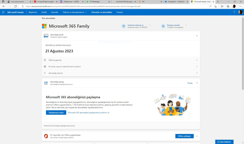 MİCROSOFT 365 (OFFİCE 365) YILLIK 5 KİŞİYE PAYLAŞIM YAPABİLİRİM.