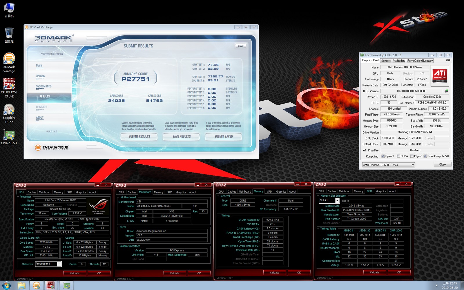 ColorFire Radeon HD 6850 Xstorm ile 3DMark Vantage dünya rekoru