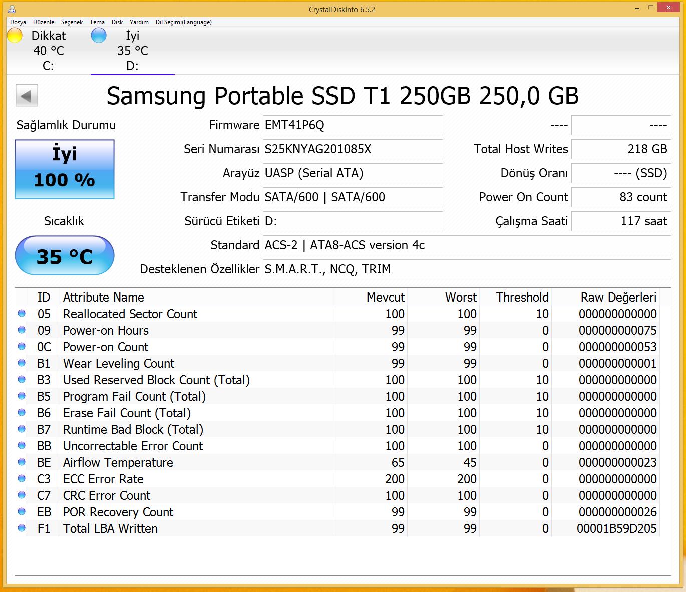 Samsung Portable SSD T1