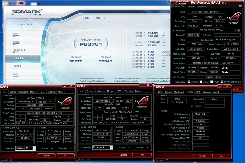 AMD Radeon HD 7970 Quad Crossfire rekorları
