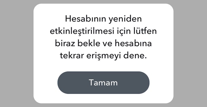 Snapchat hesabı dondurma