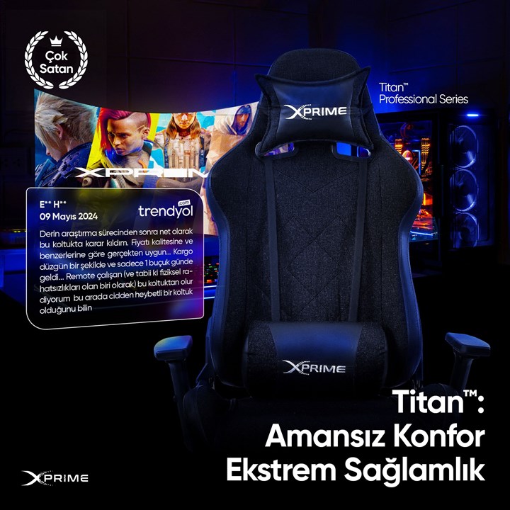 kaliteli ve uygun fiyatlı kumaş oyuncu koltuğu Xprime Titan