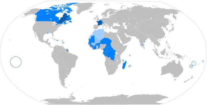 fransızca konuşan ülkeler haritası