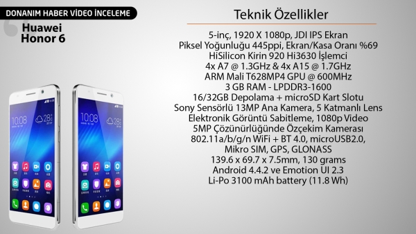 Huawei Honor 6 akıllı telefon video inceleme 'Huawei'in iddialı telefonu mercek altında'