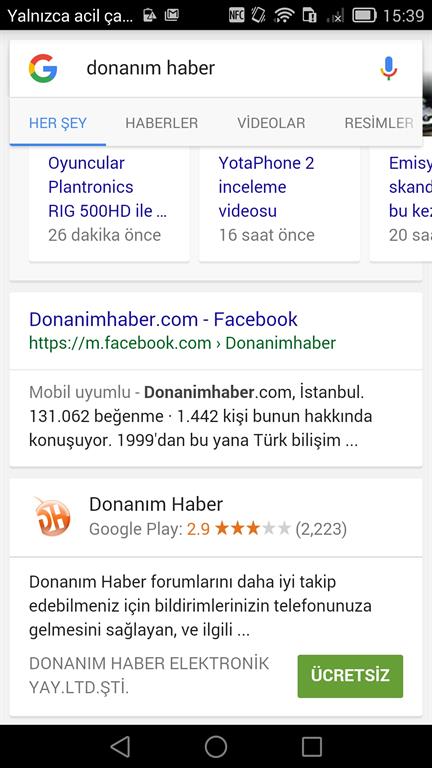 Google arama sonuçları, Google Play Store ile entegre oluyor