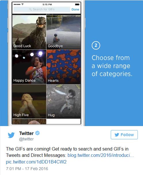 Twitter'da GIF paylaşımı artık daha rahat