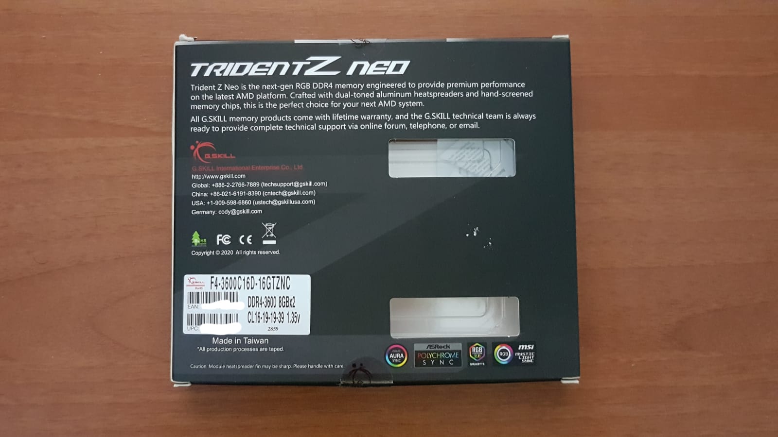 [SATILDI] Gskill 2*8 16GB 3600 Mhz Trident Z Neo CL16 Bellek.