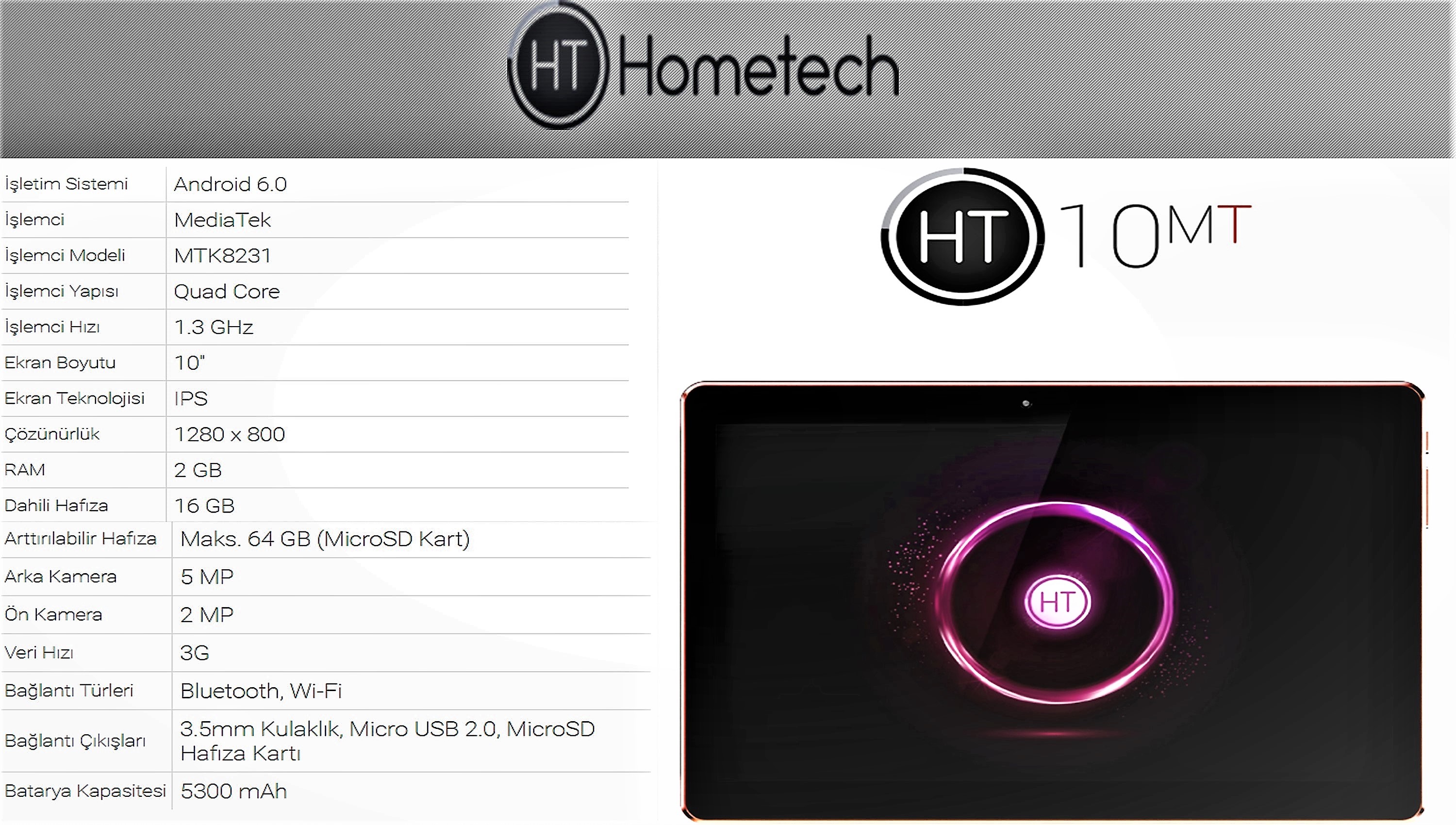 Hometech HT 10 MT 3G TABLET 600TL Fiyat Perfonmans (İNCELEME) 