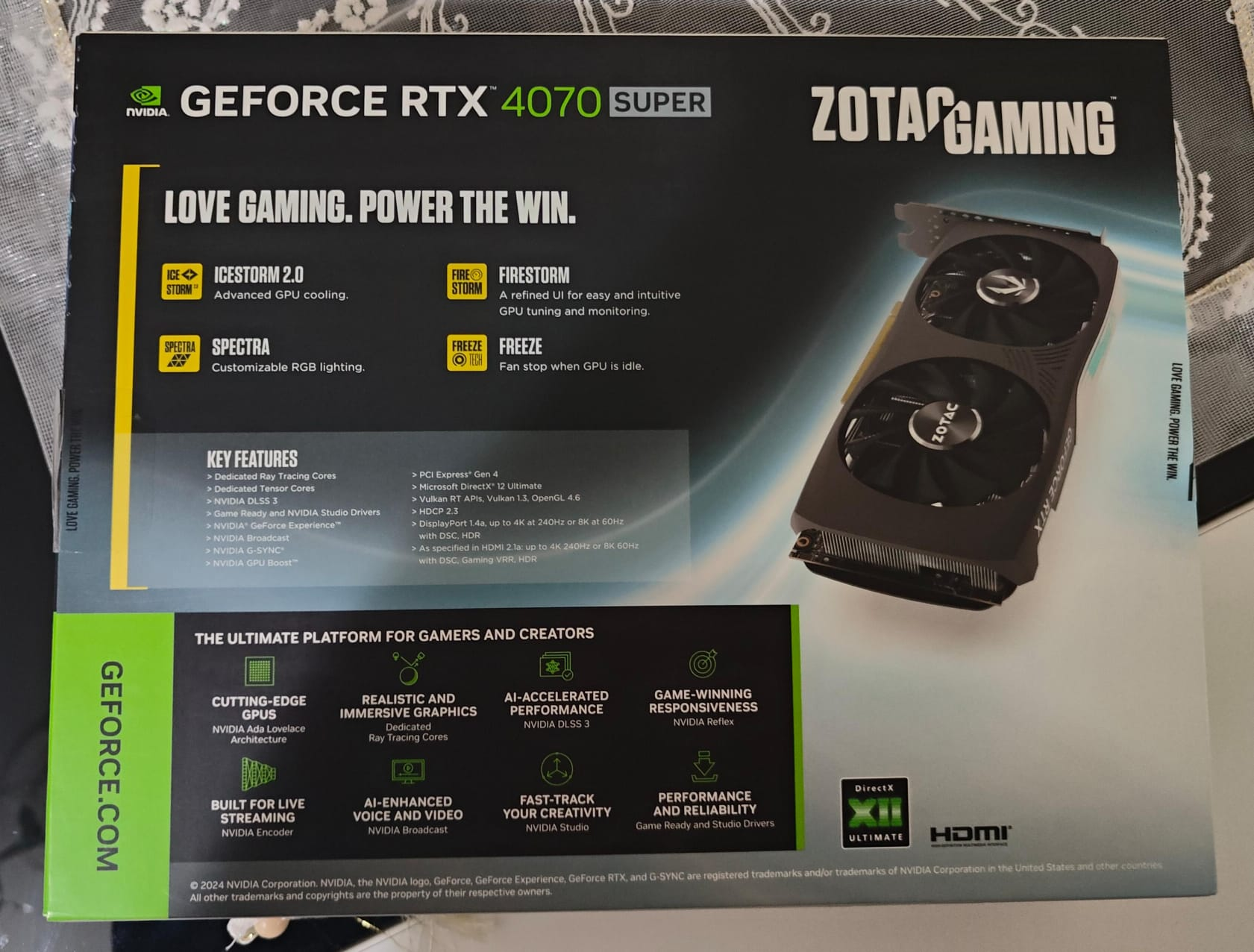 SIFIR ZOTAC RTX 4070 SUPER TWIN EDGE VATAN TÜRKİYE GARANTİLİ