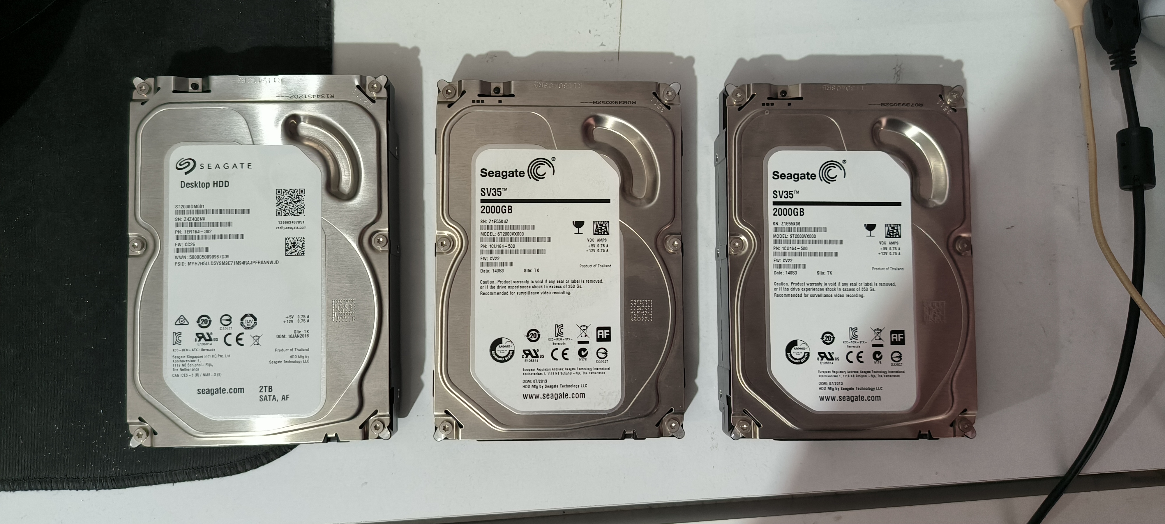 Satılık 3 adet 2 TB HDD. Tek fiyat 1.000 TL, 3lü fiyat 2.700 TL