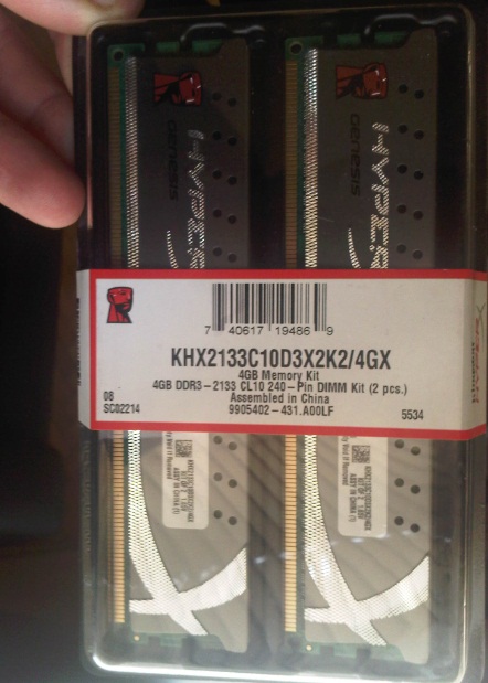  Kingston Hyperx 4GB DDR3 2133MHz CL11 Genesis Per.Belleği Kit(2x2)FİYAT: 150TL