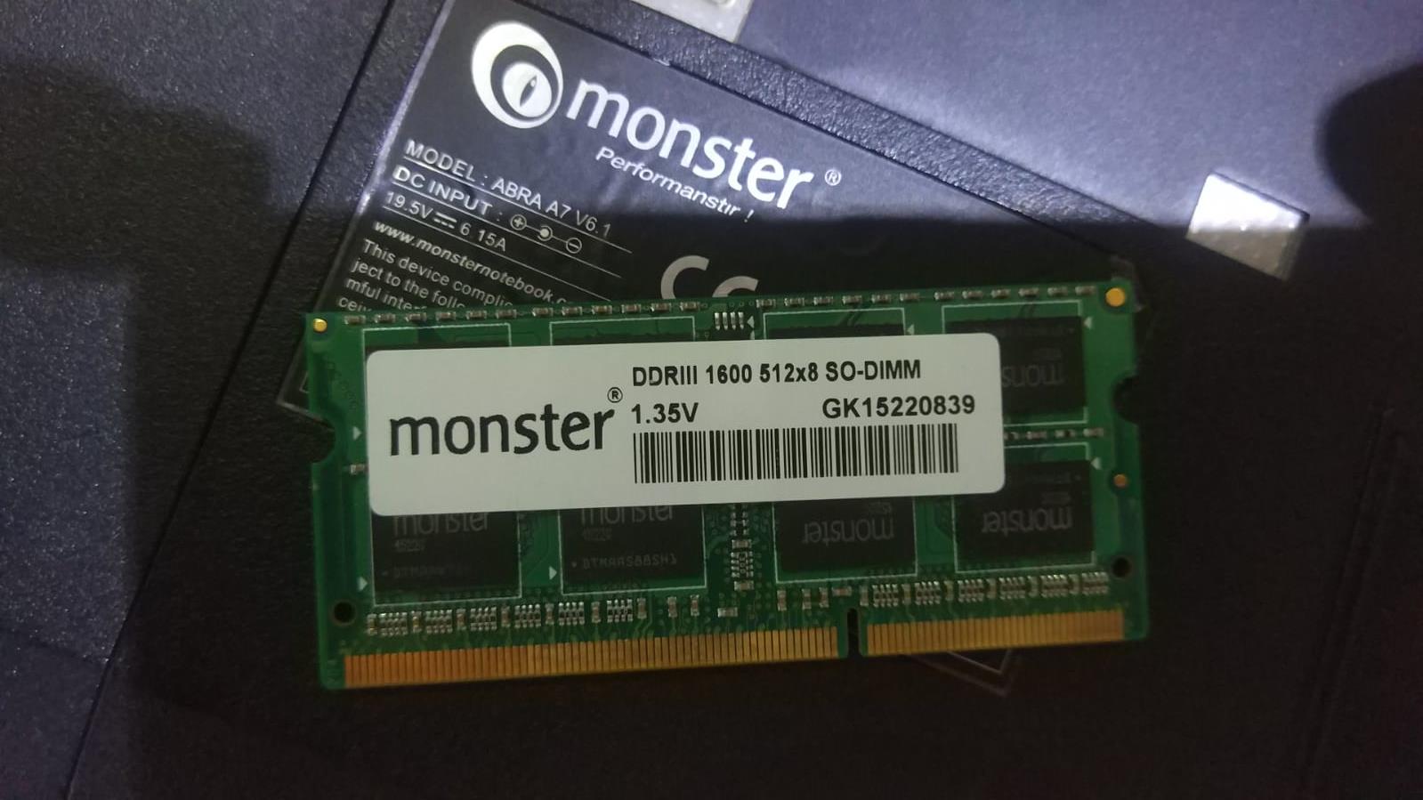 SATILIK 4GB DDR3L 1600Mhz MONSTER NOTEBOOK RAM | DonanımHaber Forum