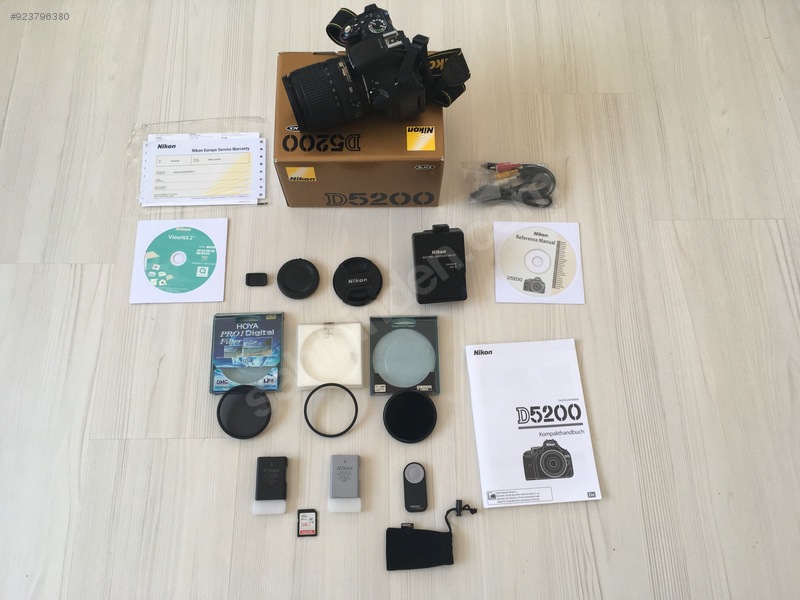 Nikon D5200 & 18-105 MM Lens & 3 Filtre & Çanta & 128 GB Bellek