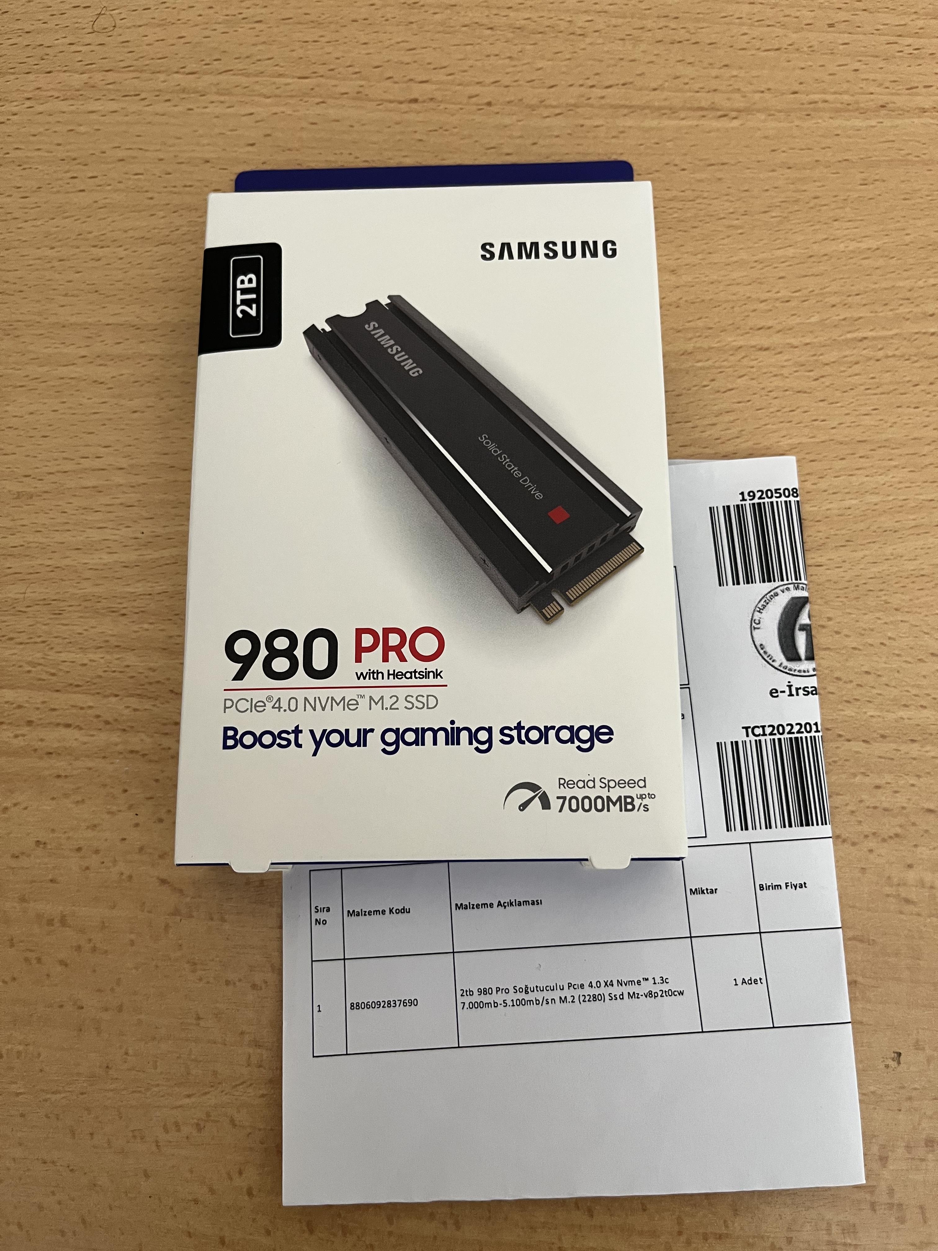 Sıfır Kutusunda 2TB Samsung 980 Pro Soğutuculu SSD(Ps5 Uyumlu) |  DonanımHaber Forum