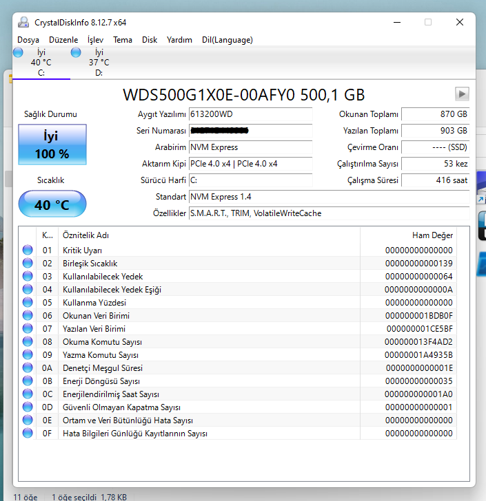 SATILDI] WD Black SN850 500GB NVMe M.2 GEN4 SSD (7000MB/s - 4100MB/s) |  DonanımHaber Forum