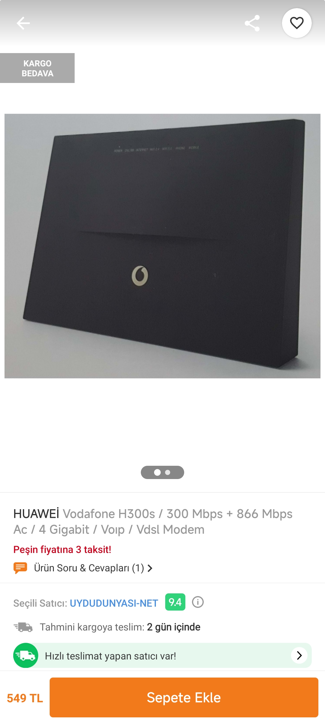 Vodafone Huawei H300s Modem 5G Özellikli Kutulu | DonanımHaber Forum